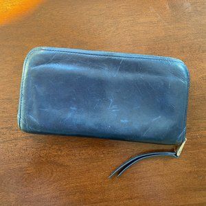 Navy Hobo Leather Remi Zip-Around Wallet